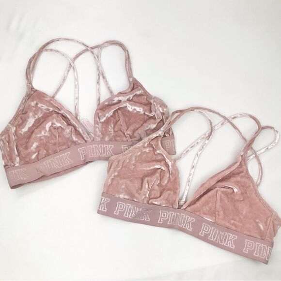 PINK Victoria’s Secret Pink Velvet Soft Structure Bras -Bundle of Two - Picture 1 of 9